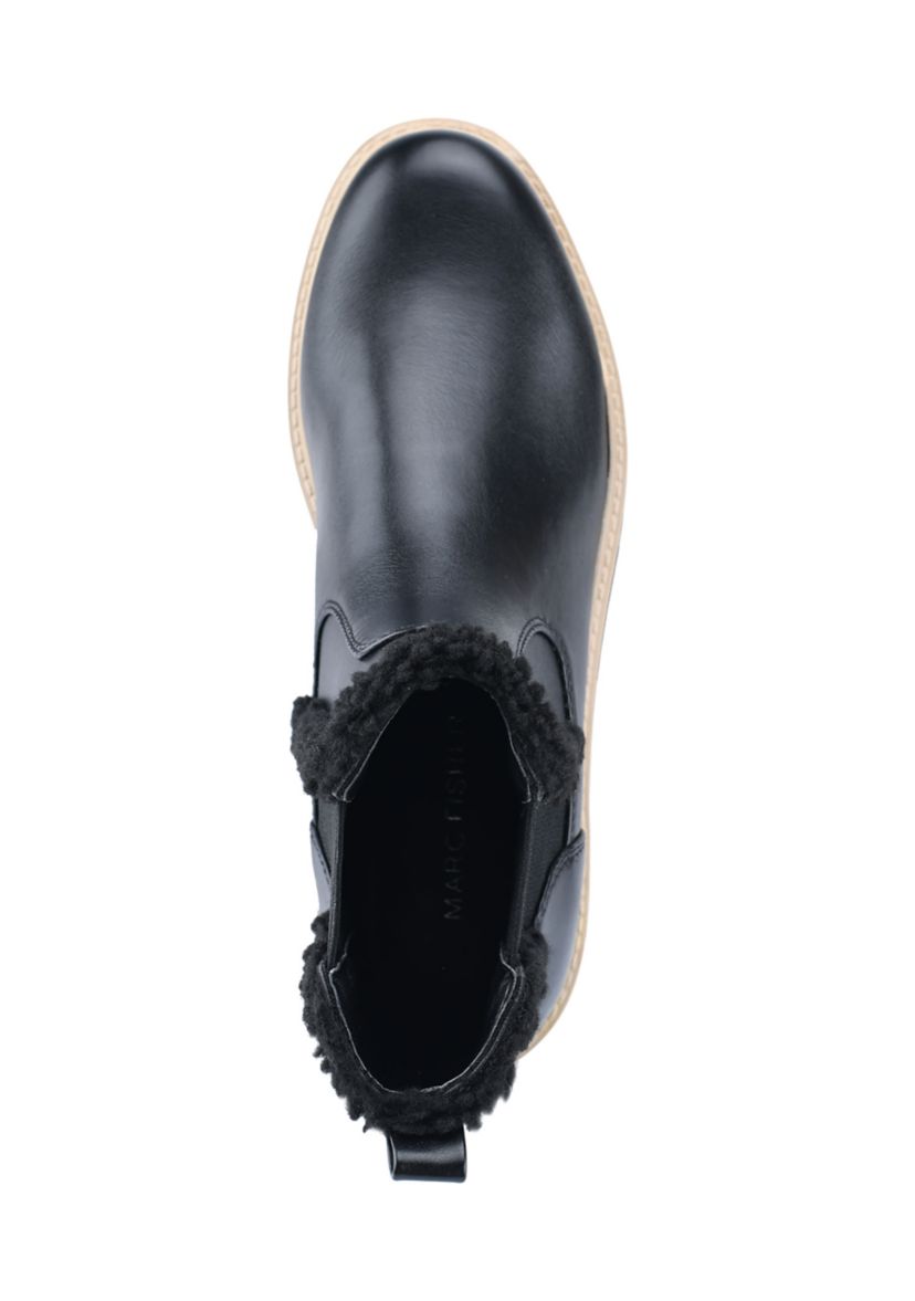 Ink Lug Sole Chelsea Fur Detail Boots
