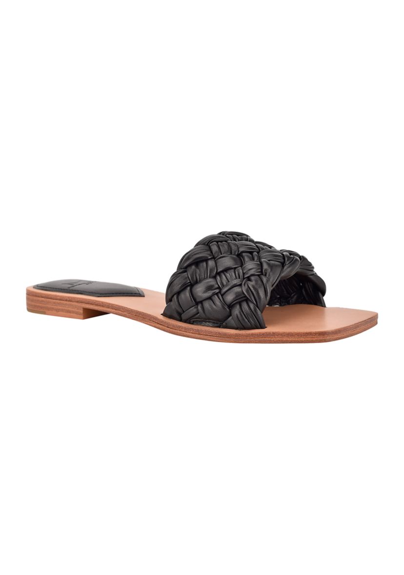 Reanna Puffy Woven Flat Sandals