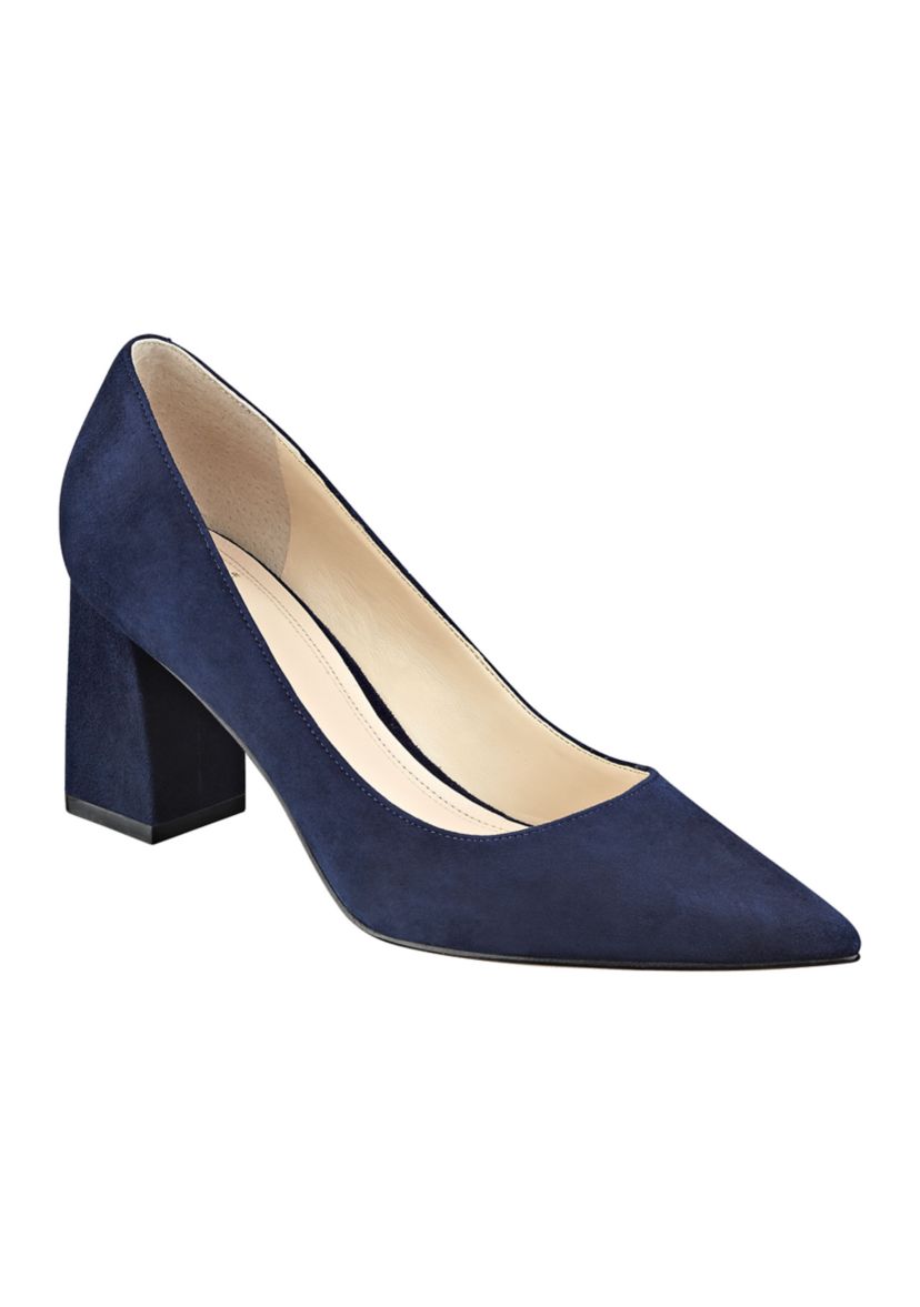Zala Point Toe Chunky Mid Heel Pumps 