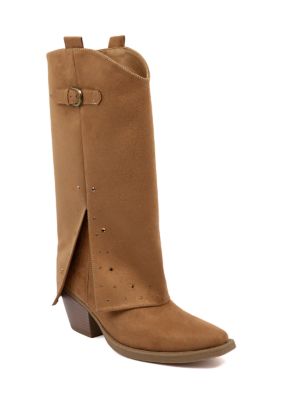 Sugar Women's Maris Western Foldover Boots, Tan, 9.5M