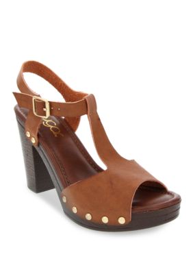 Sugar Quince T Bar Wood Bottom Sandal | belk