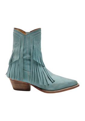 Free People Lawless Turquoise discount Suede Fringe Boots 7.5 New