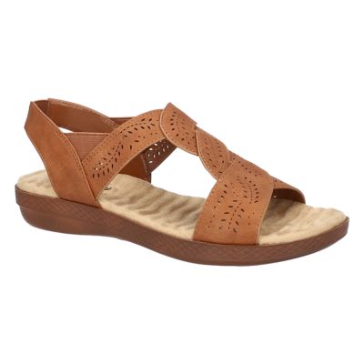 Easy Street Women's Weare Comfort Sandals, Tan, 8W