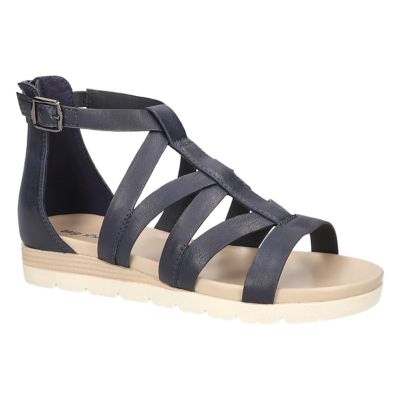 Easy Street Women's Vila Wedge Sandals, Navy Blue, 8N