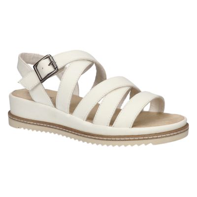 Easy Street Women's Madeline Platform Wedge Sandals, White, 6.5M