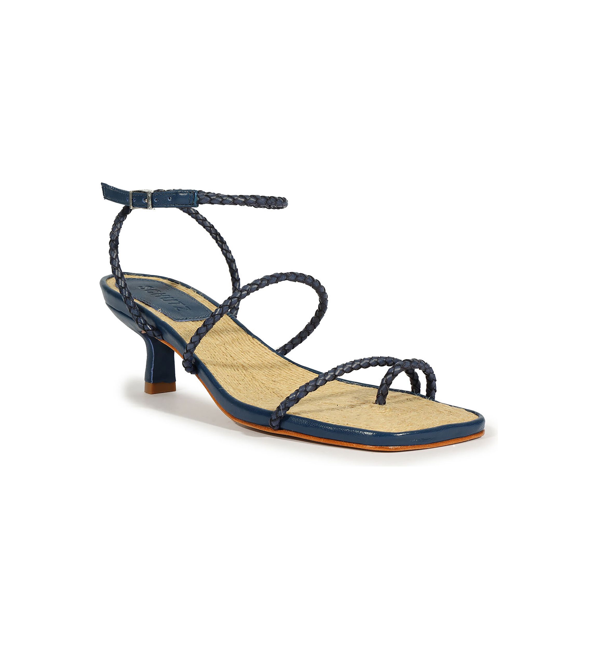Kaya Straw Mid Heel Sandals