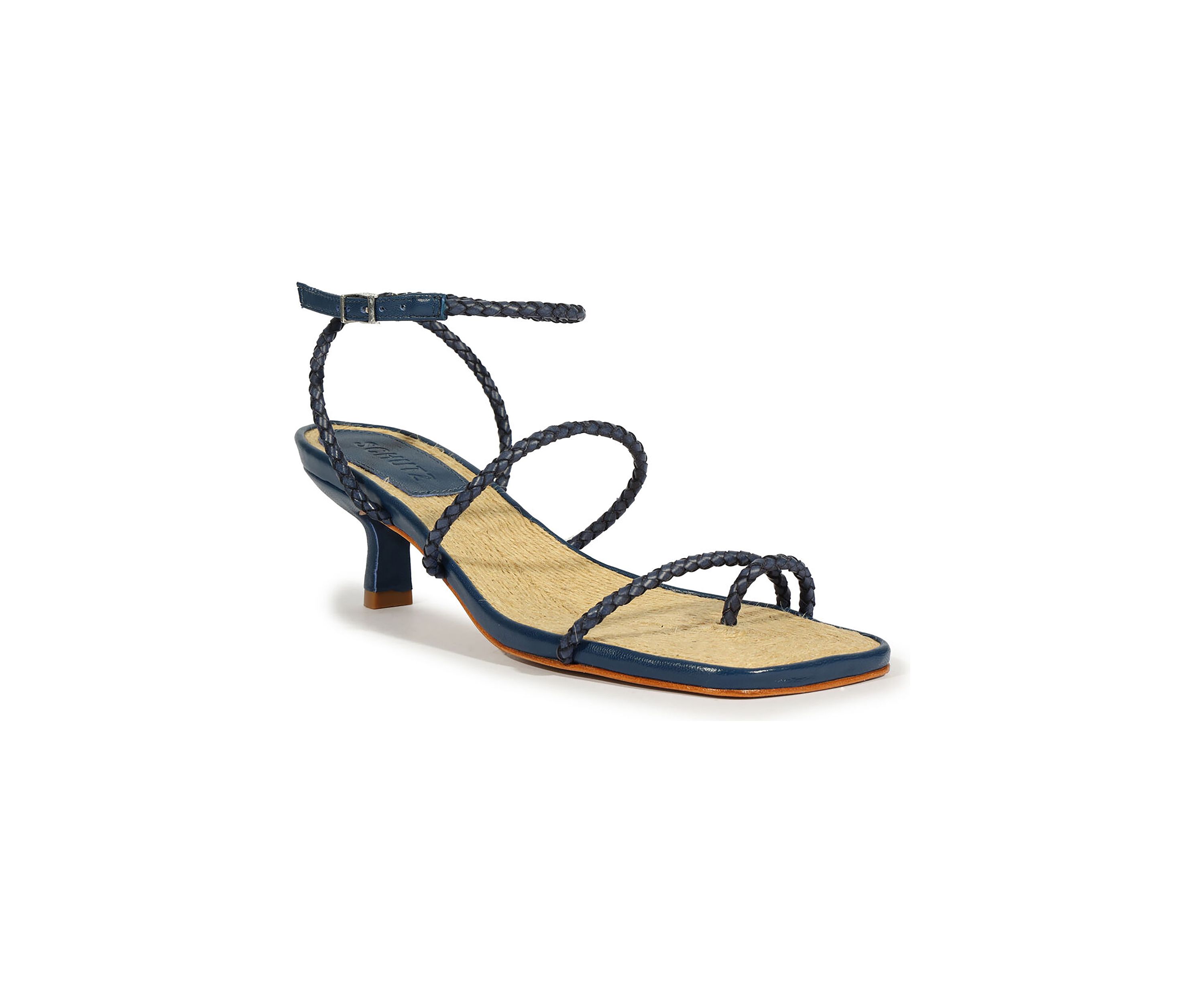Kaya Straw Mid Heel Sandals