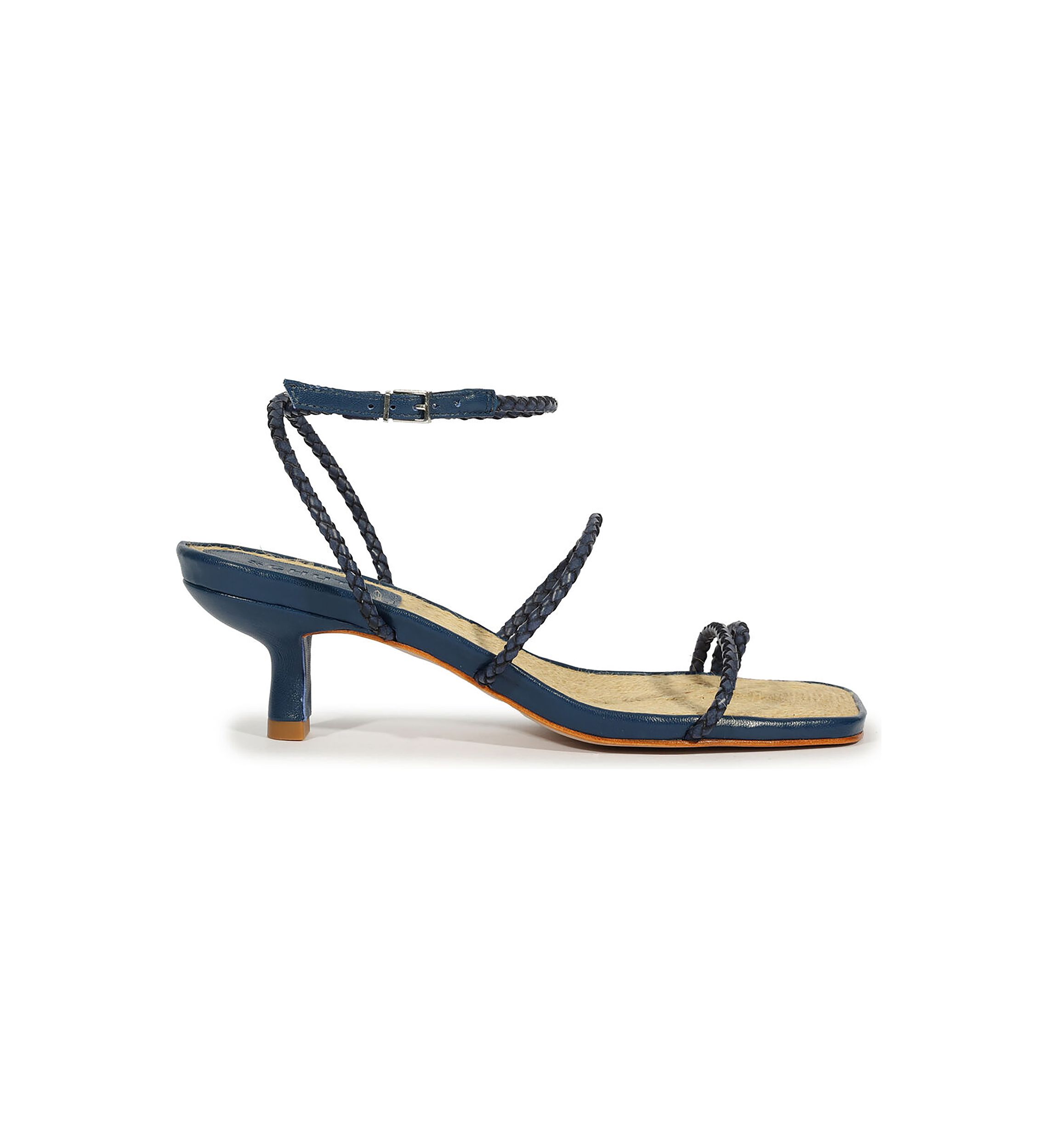 Kaya Straw Mid Heel Sandals