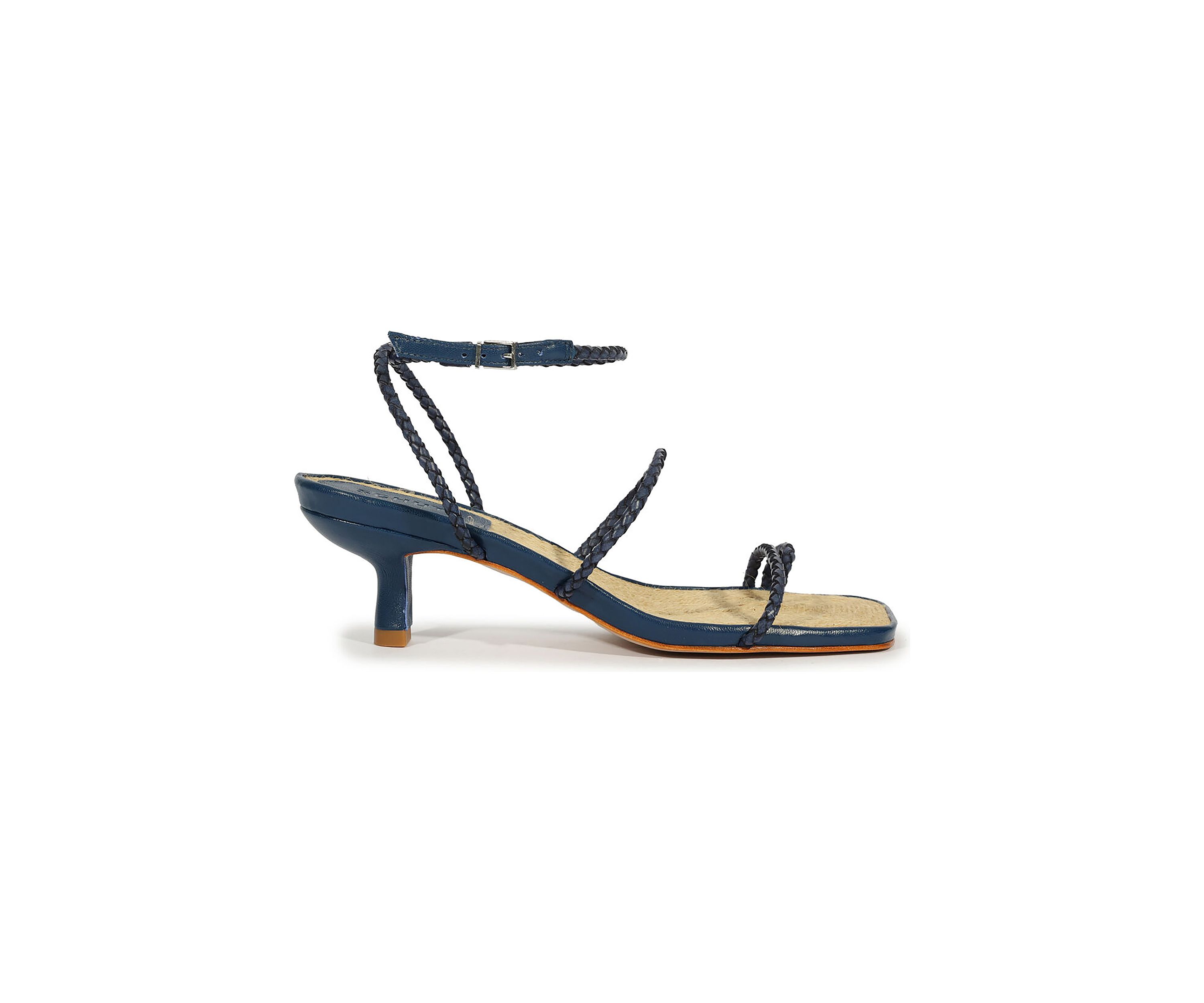 Kaya Straw Mid Heel Sandals