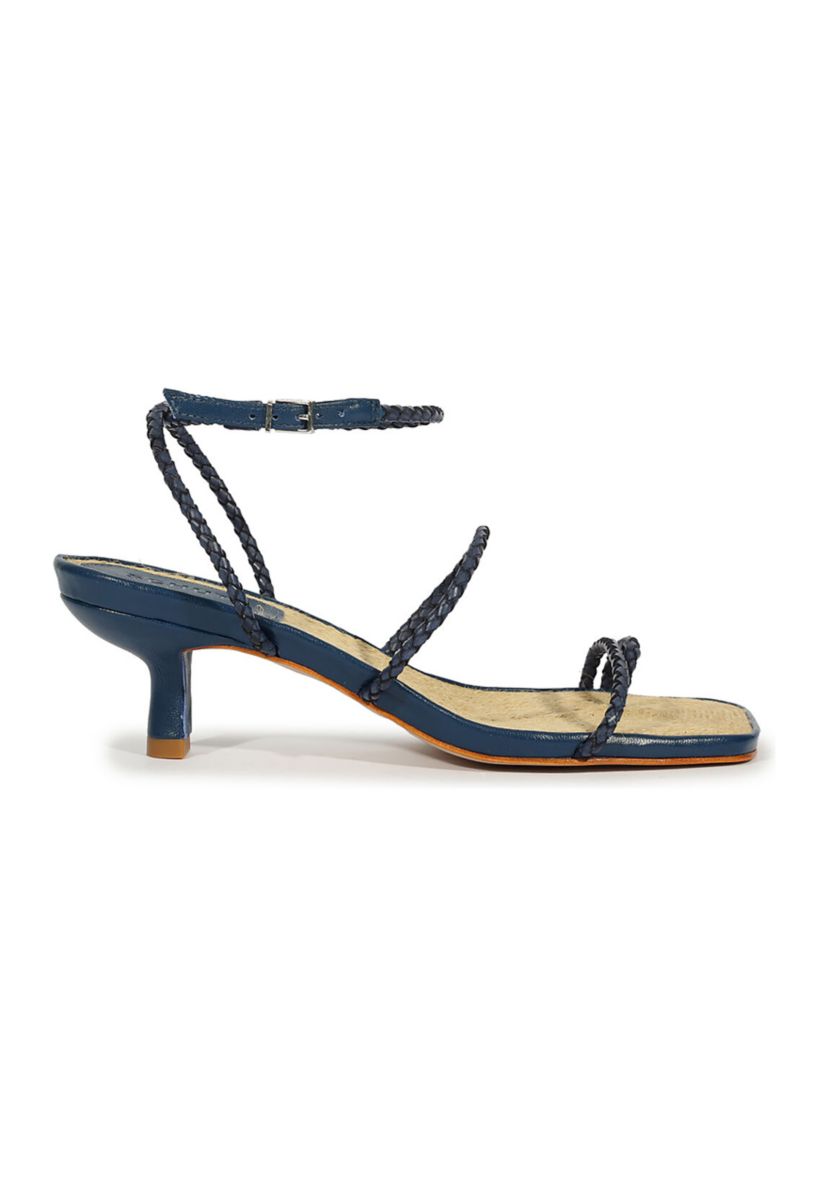 Kaya Straw Mid Heel Sandals