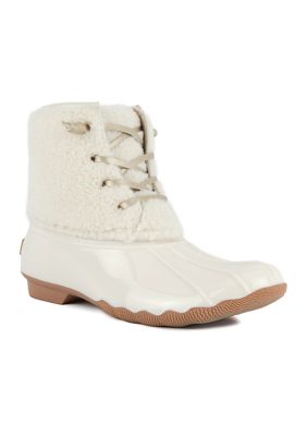 London Fog Women's Wilde Rain Boots, White, 7M