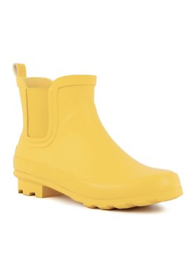 London Fog Women's Wembley Ankle Rain Boots, Yellow, 7M