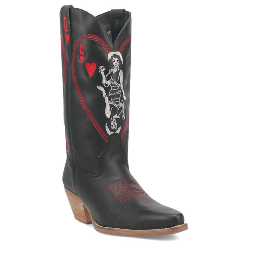 QUEEN A HEARTS  LEATHER BOOT