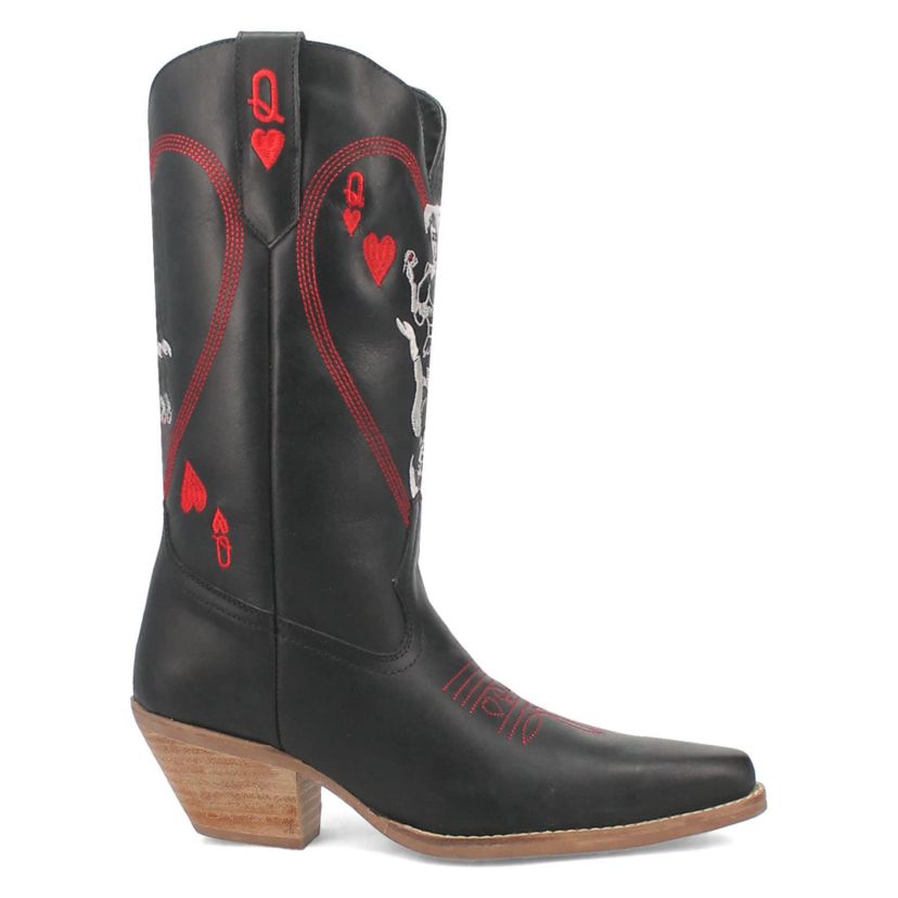 QUEEN A HEARTS  LEATHER BOOT