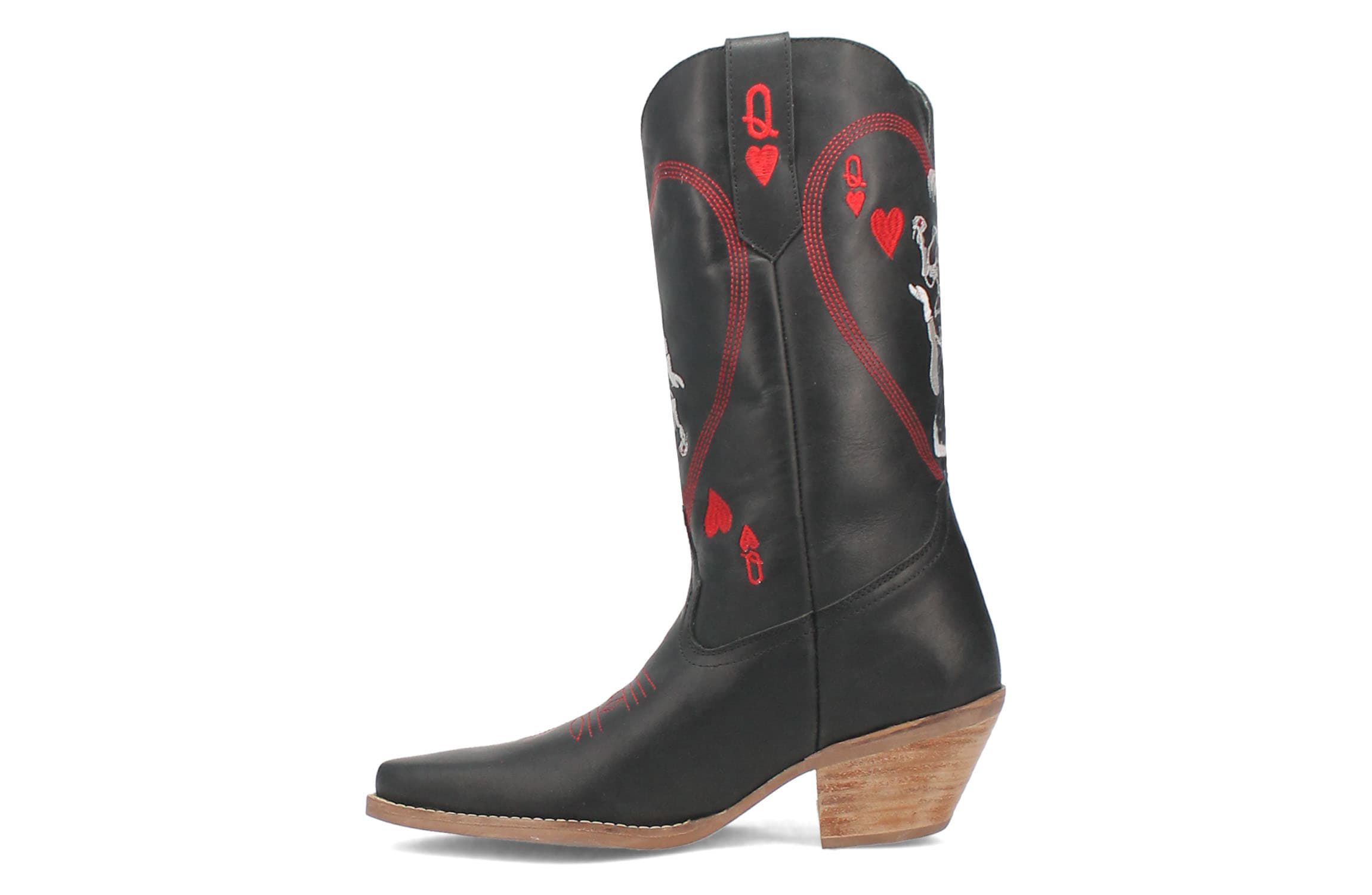 QUEEN A HEARTS  LEATHER BOOT
