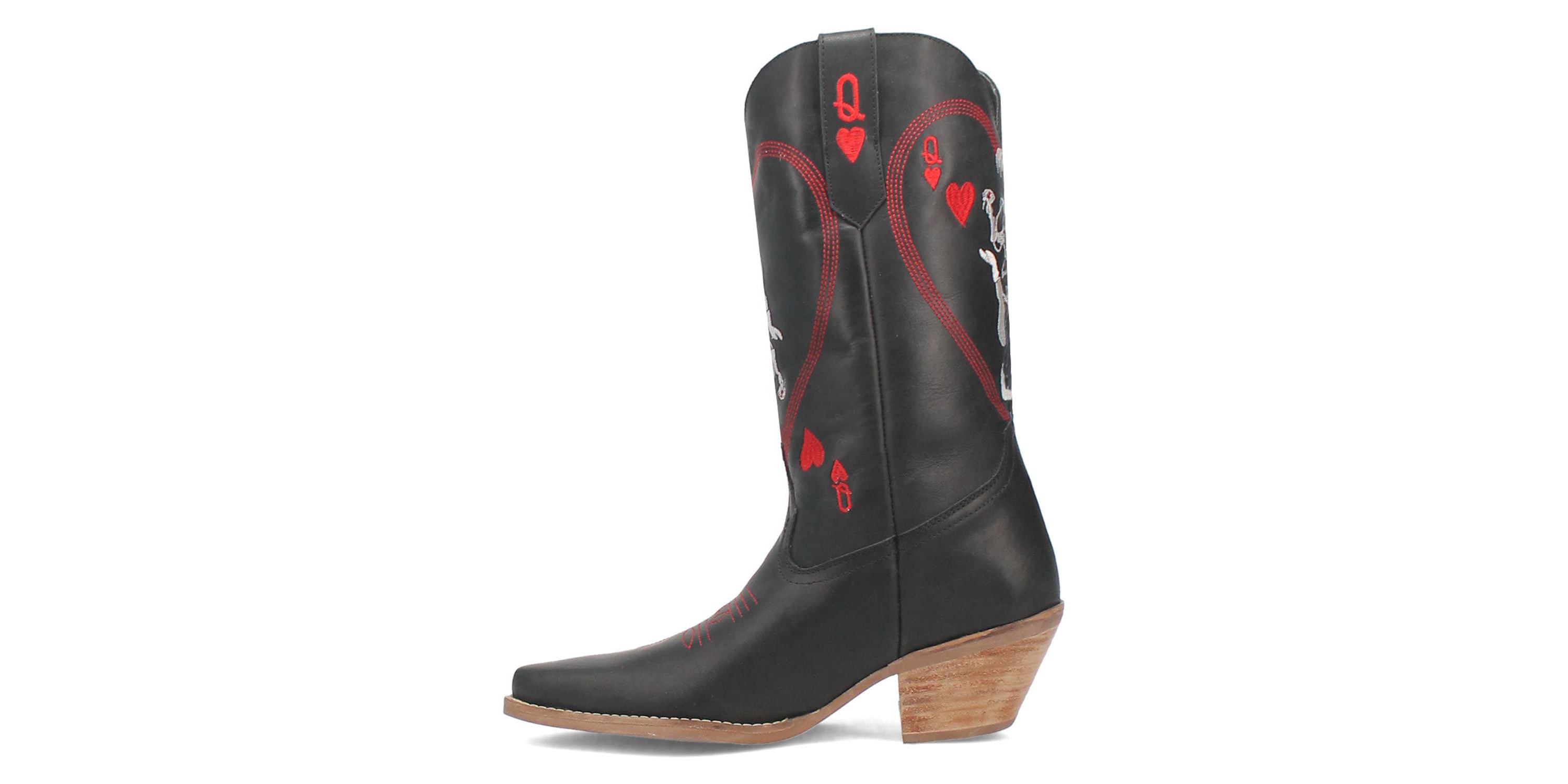 QUEEN A HEARTS  LEATHER BOOT