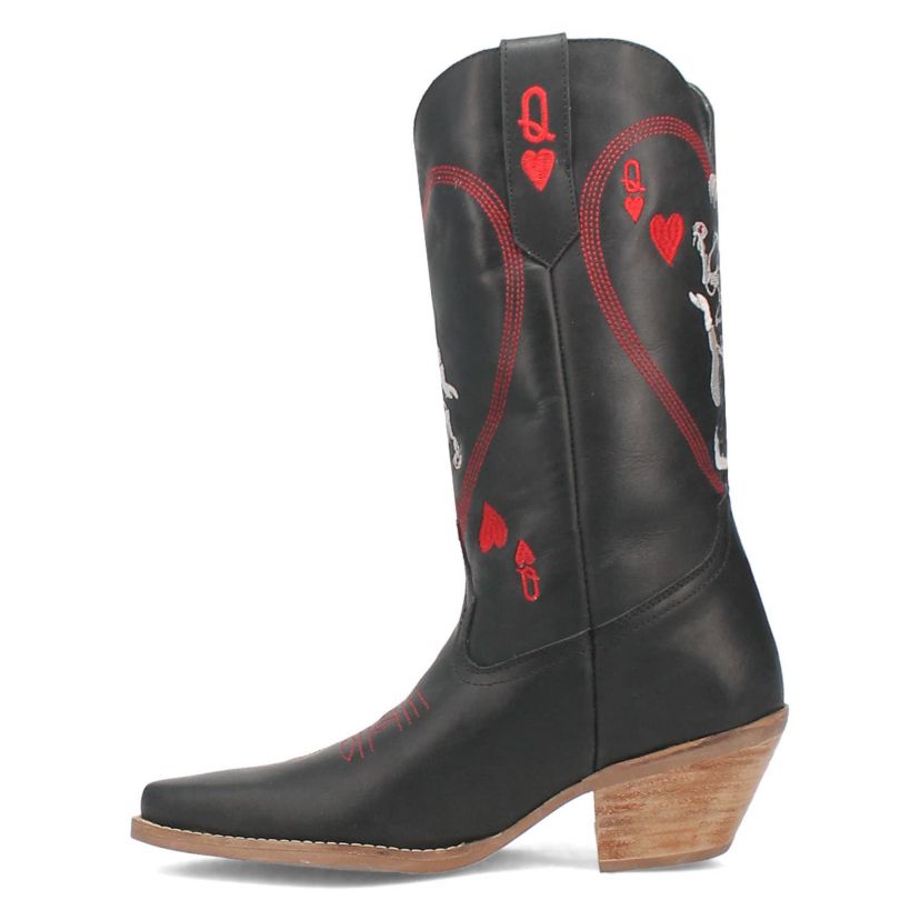 QUEEN A HEARTS  LEATHER BOOT