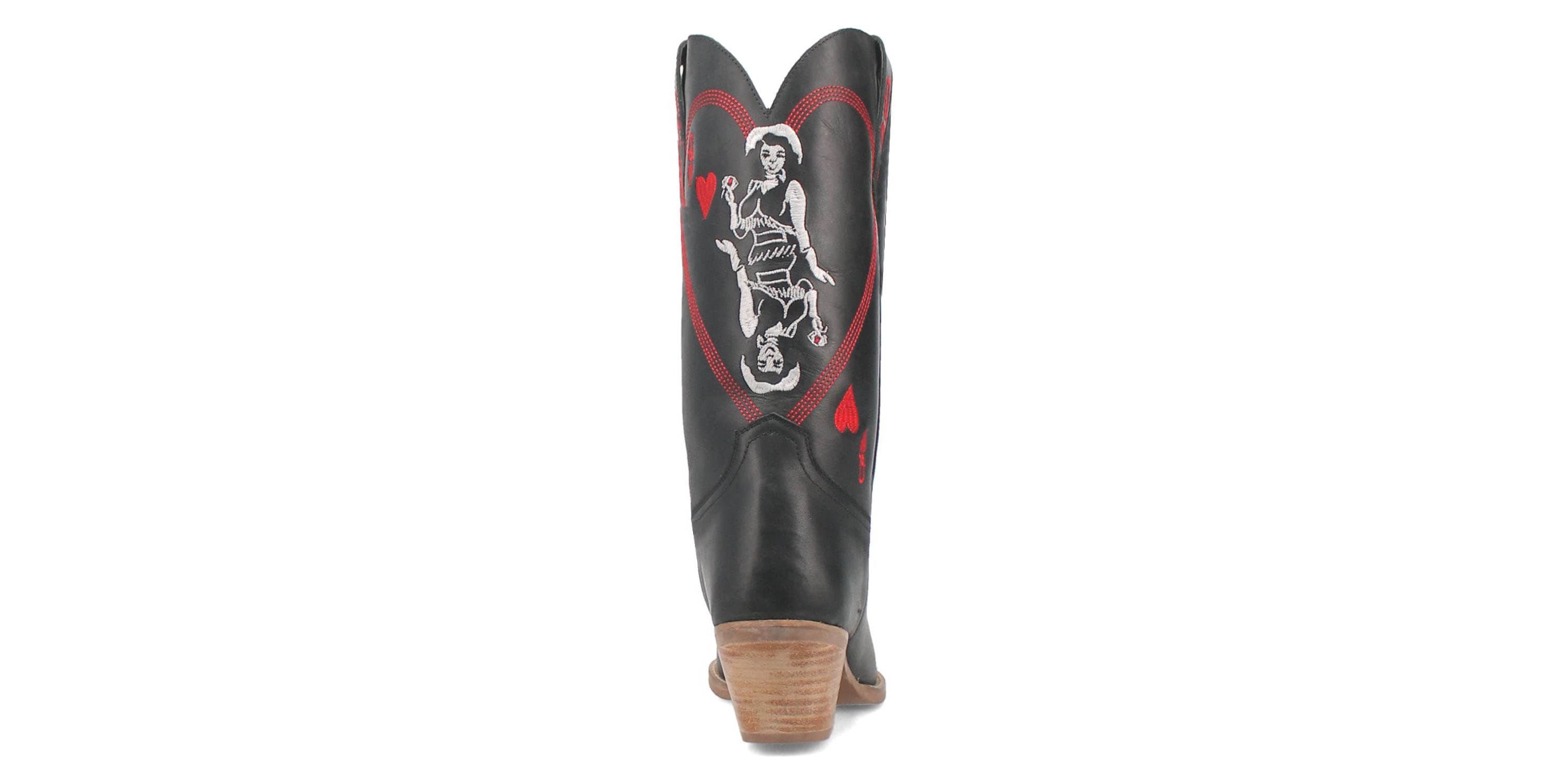 QUEEN A HEARTS  LEATHER BOOT