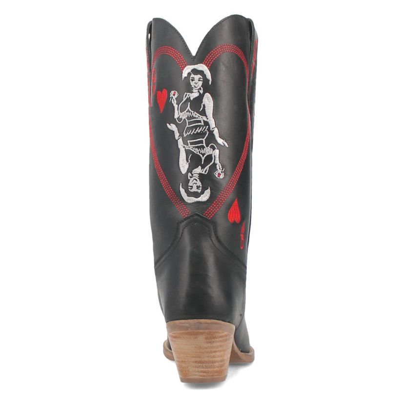 QUEEN A HEARTS  LEATHER BOOT