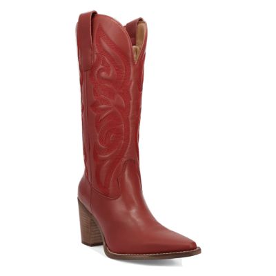 Dingo Women's Hensley Leather Boot, Red, 11M