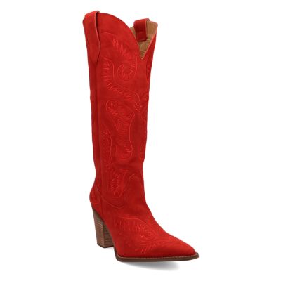 Dingo Women's Evita Leather Boot, Red, 8.5M