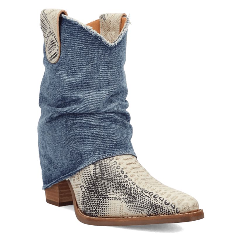 Denim Dream Leather Bootie
