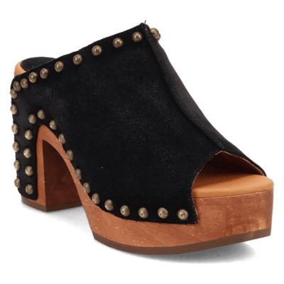 Dingo Women's Echo Wooden Sandal, Black, 7.5M
