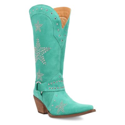 Dingo Women's Lucky Stars Suede Leather Boot, Green, 11M
