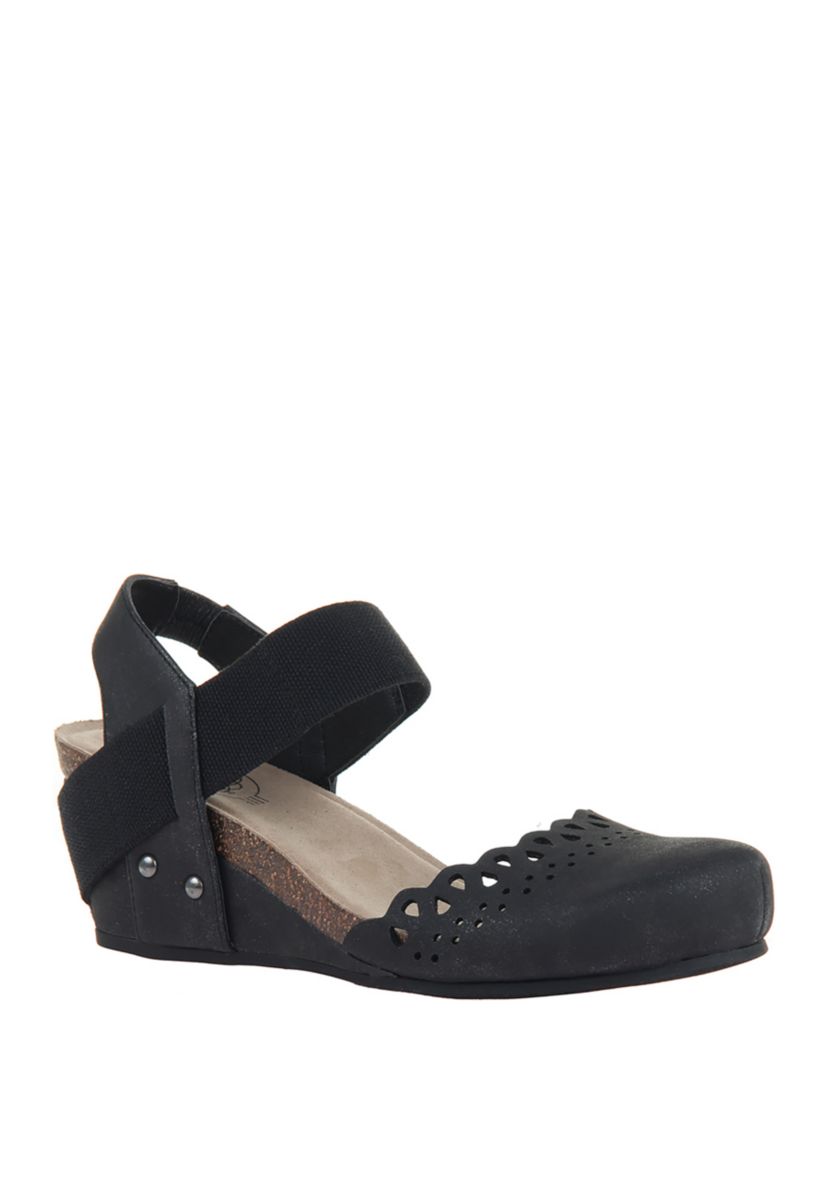 Textile Wedge Sandals