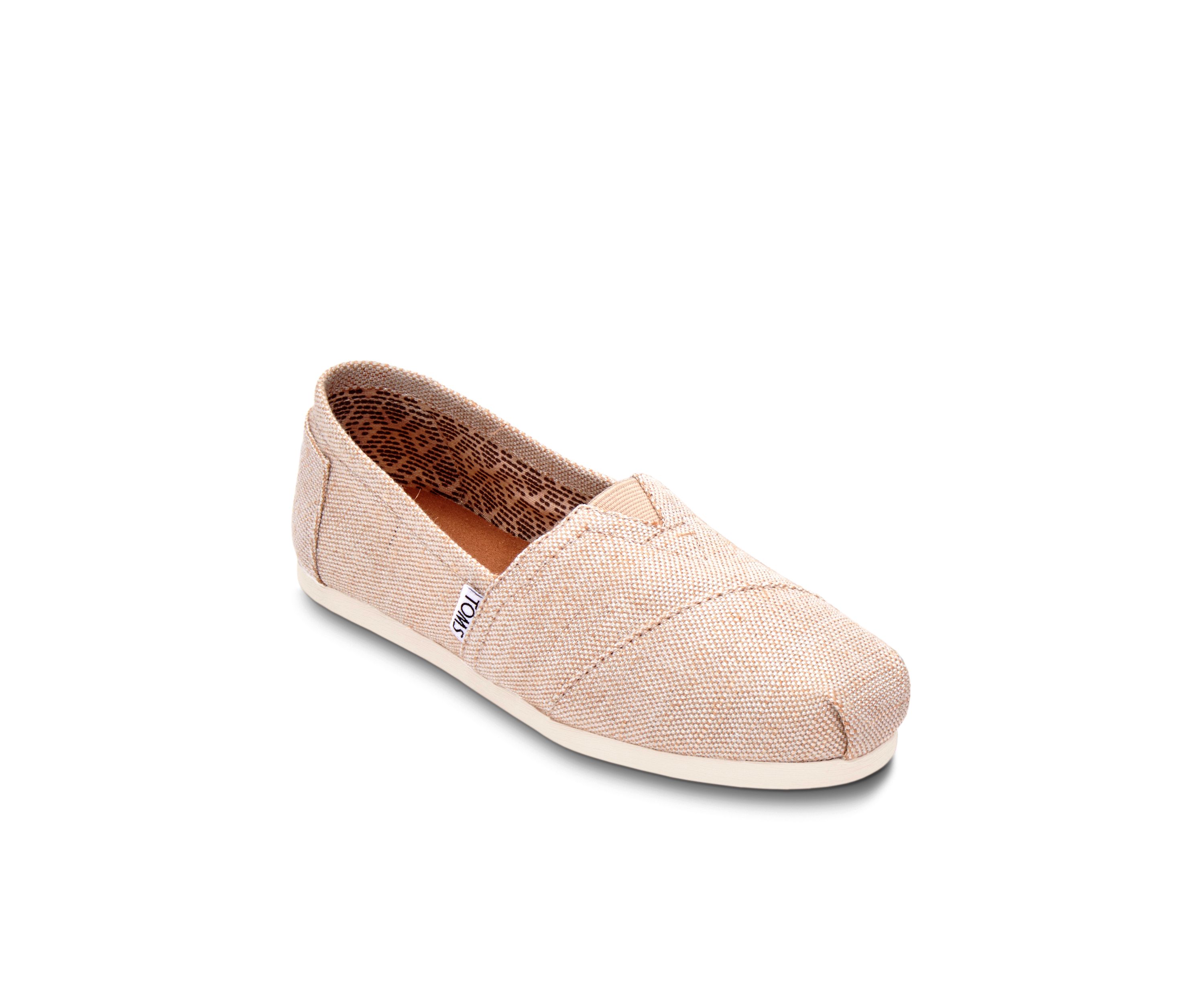 Natural Metallic Burlap Alpargata Shoes 