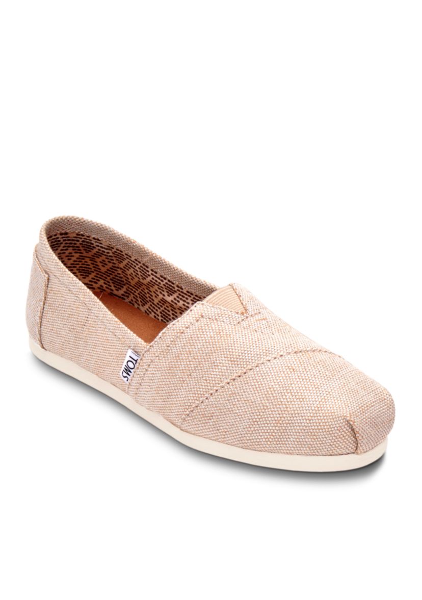 Natural Metallic Burlap Alpargata Shoes 