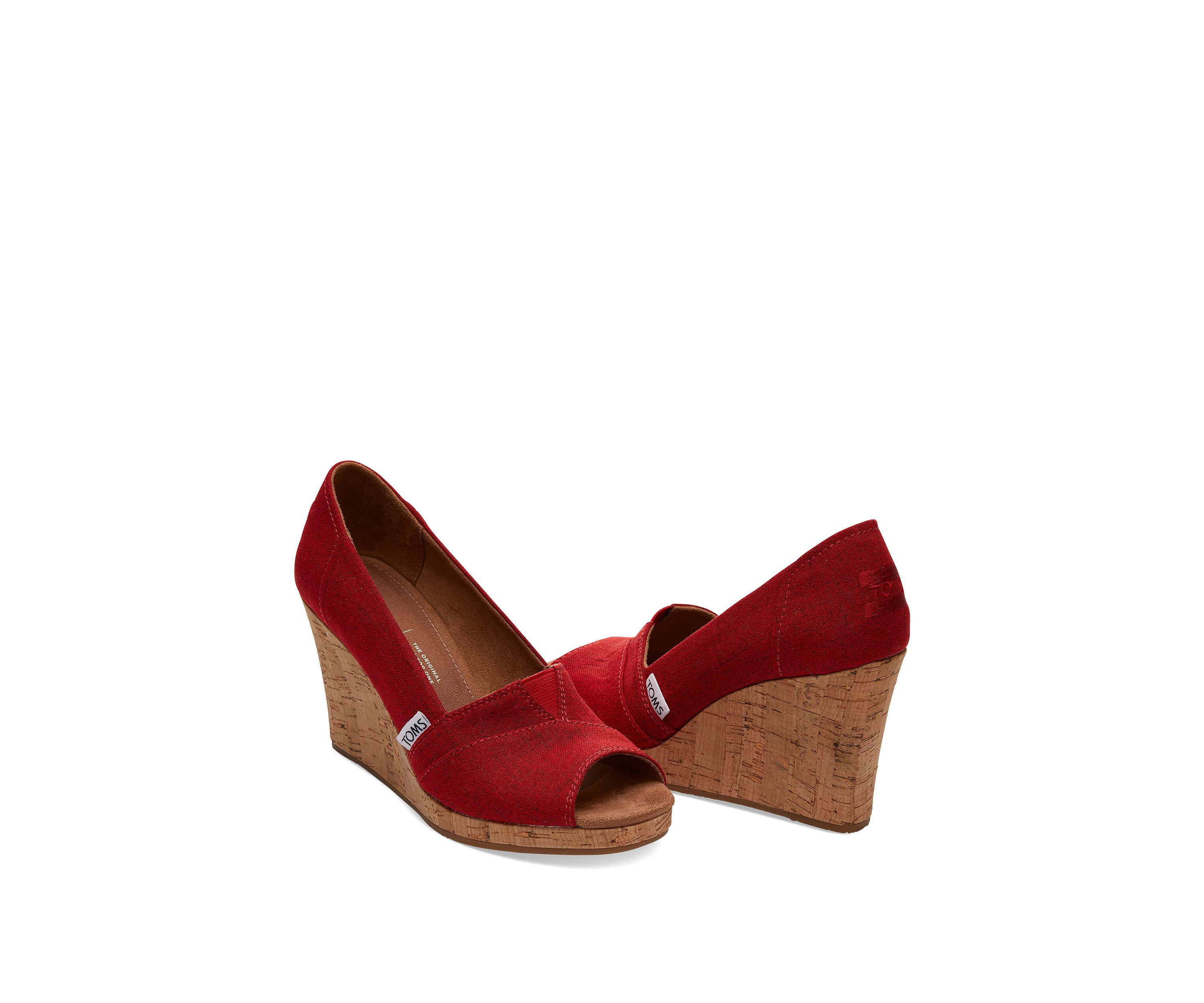 Red Crosshatch Classic Wedge Sandals