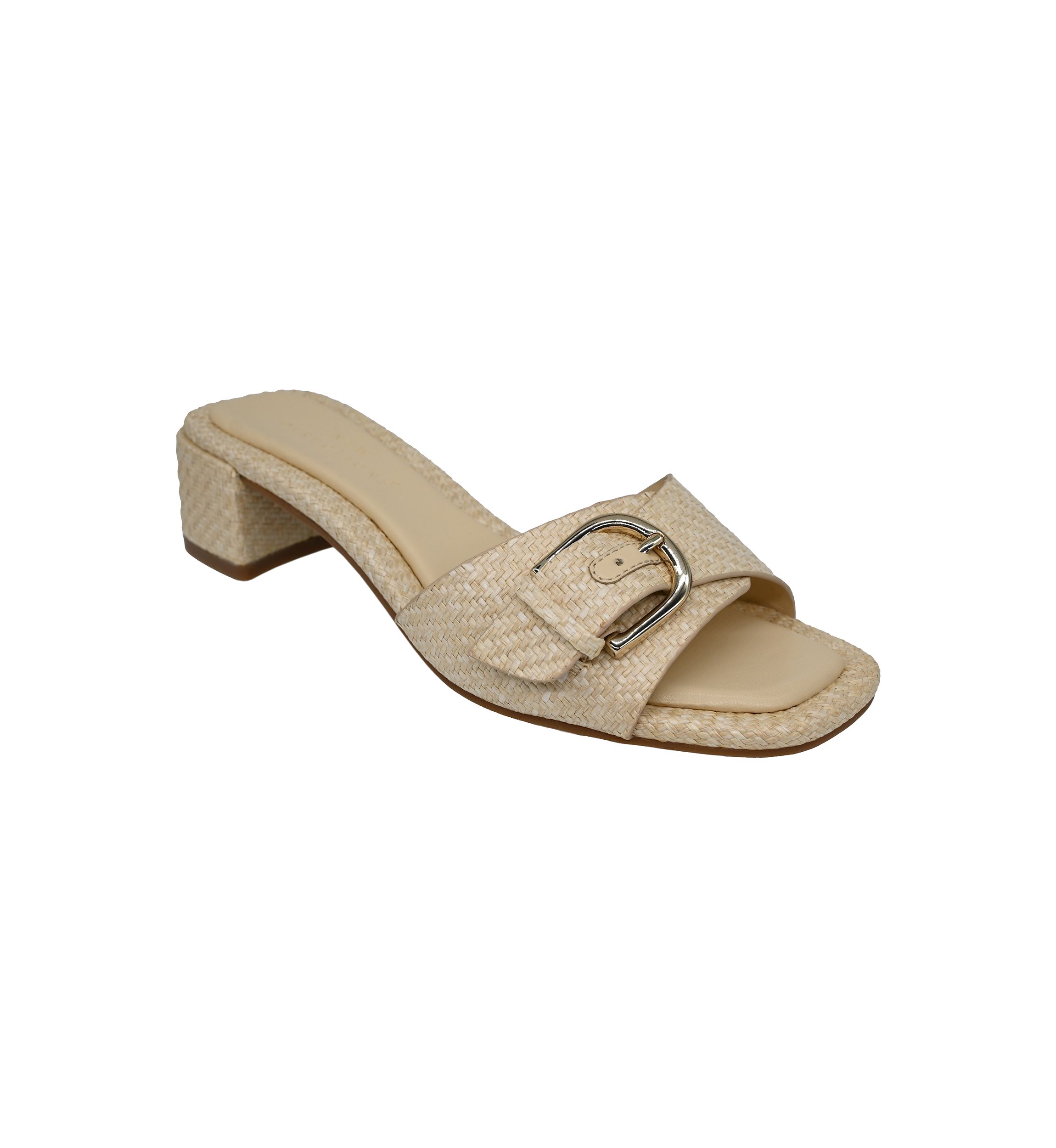 Athena Buckle Heeled Slide Sandals