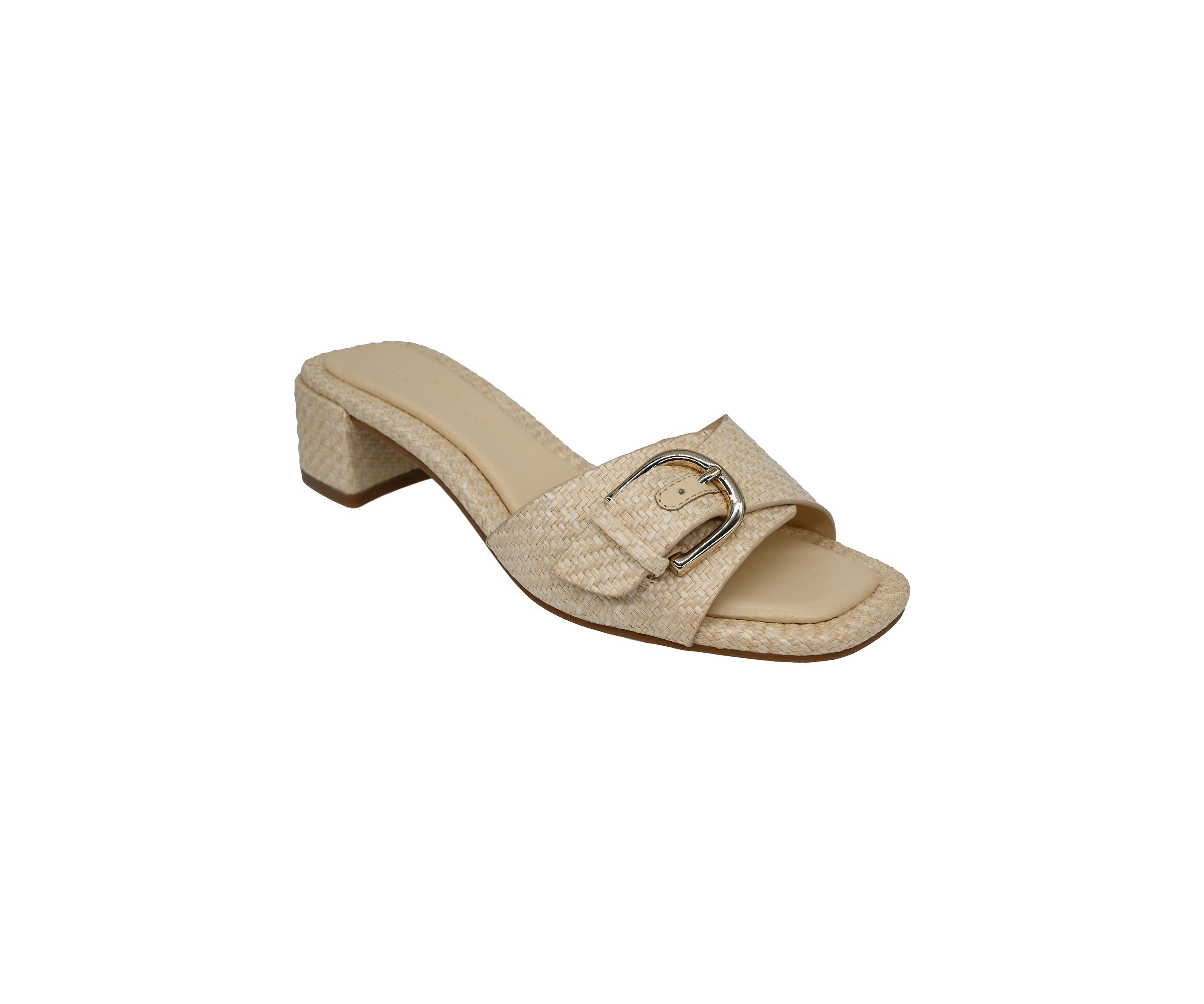 Athena Buckle Heeled Slide Sandals