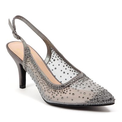 Lady Couture Women's Lola, Rhinestone Mesh Dressy Sling Back, 13M