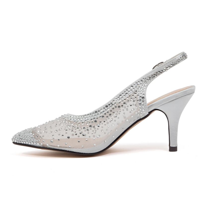 Lola, Rhinestone Mesh Dressy Sling Back