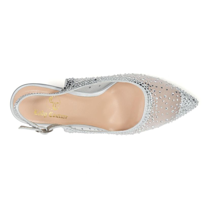 Lola, Rhinestone Mesh Dressy Sling Back