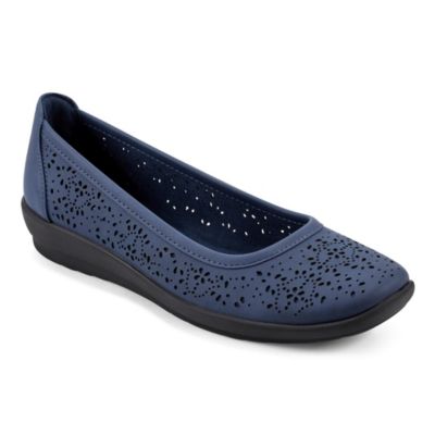 Easy Spirit Women's Alessia Casual Slip-on Ballet Flats, Navy Blue, 6WW