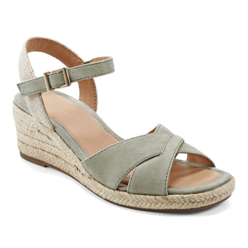 Shandra Ankle Strap Round Toe Wedge Sandals
