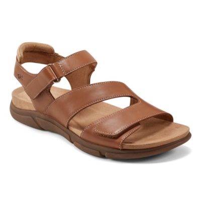 Easy Spirit Women's Mavey Round Toe Strappy Casual Sandals, Brown, 6M