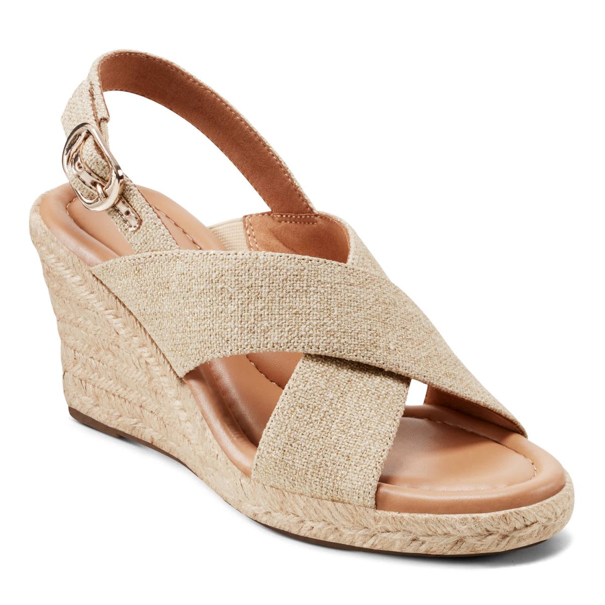 Ariane Open Toe Slingback Wedge Sandals
