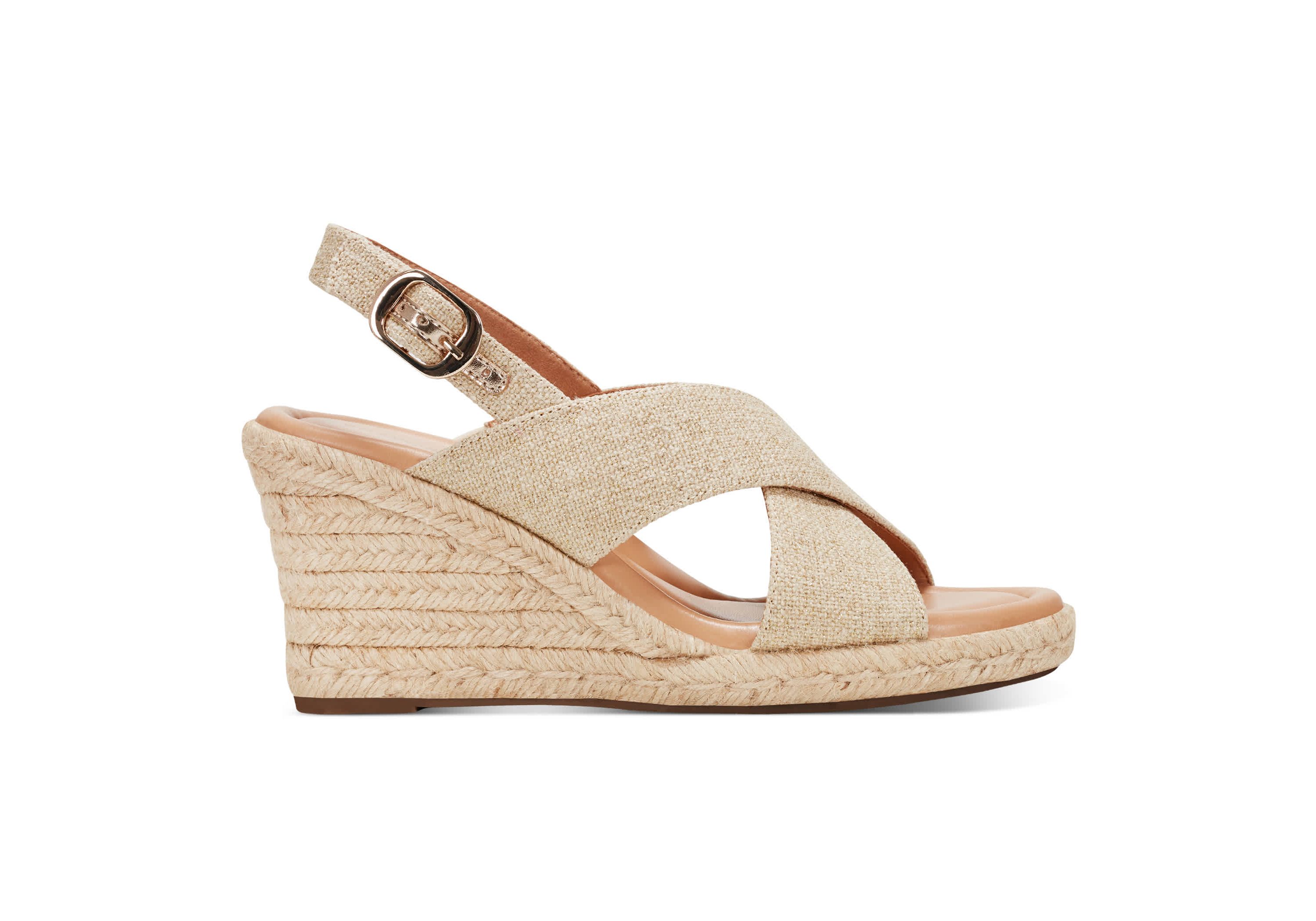 Ariane Open Toe Slingback Wedge Sandals
