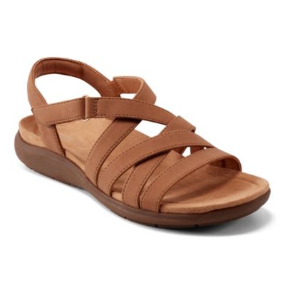 Easy Spirit Women's Whitt Open Toe Strappy Casual Sandals, Brown, 6M