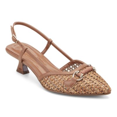 Easy Spirit Women's Hetty eFlex Pointy Toe Kitten Heel Dress Pumps, Brown, 7M