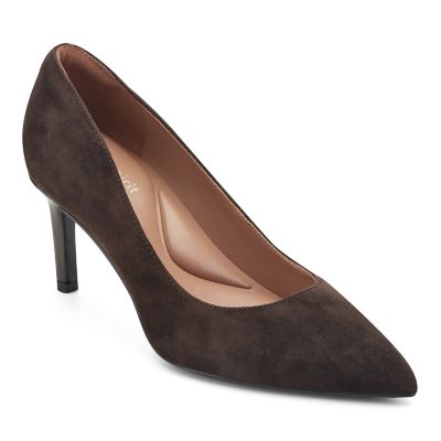 Easy Spirit Women's Cristel eFlex Pointy Toe Pumps, Dark Brown, 6W
