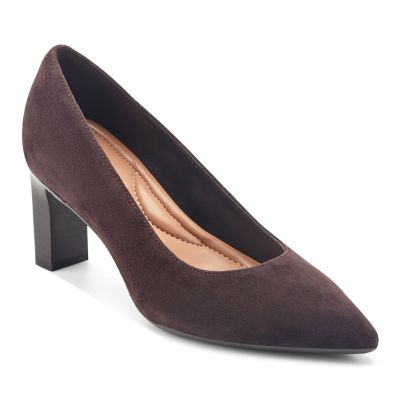 Easy Spirit Women's Hazen eFlex Pointy Toe Pumps, Dark Brown, 6W