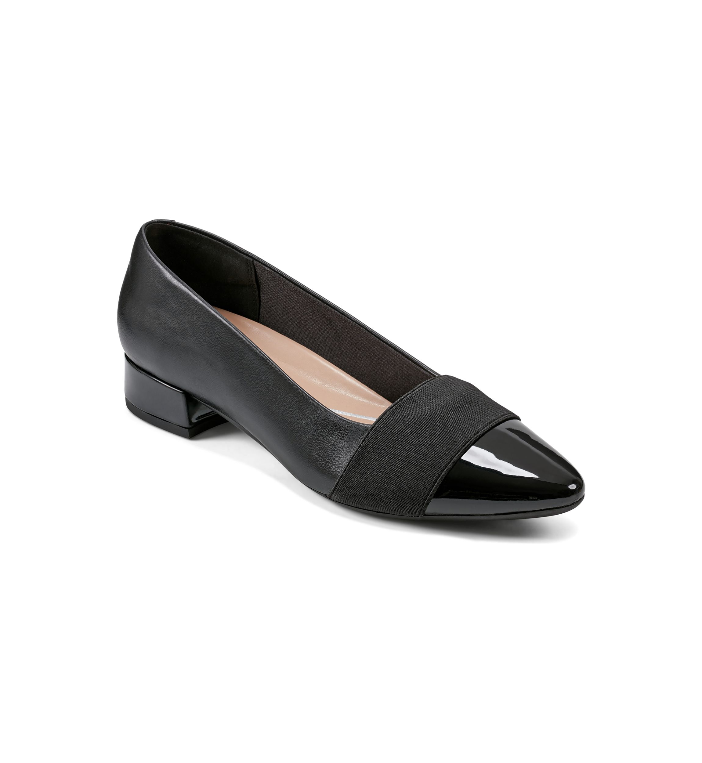 Castle Block Heel Slip On Dress Pumps