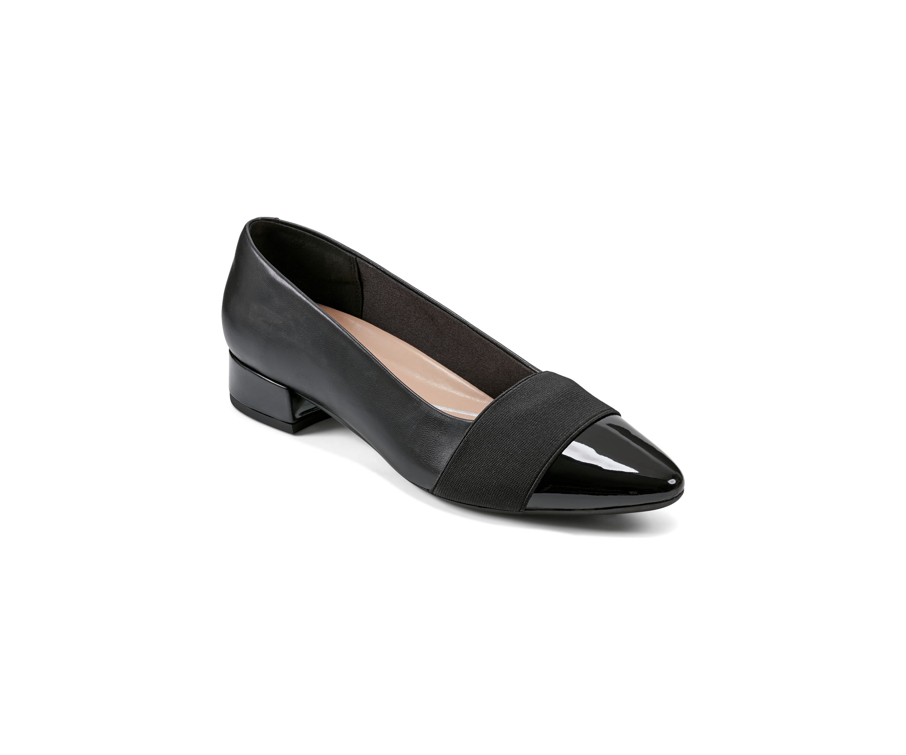 Castle Block Heel Slip On Dress Pumps