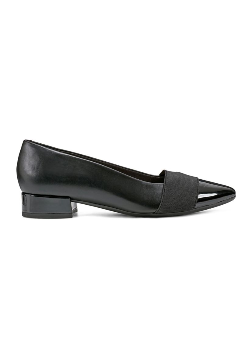 Castle Block Heel Slip On Dress Pumps