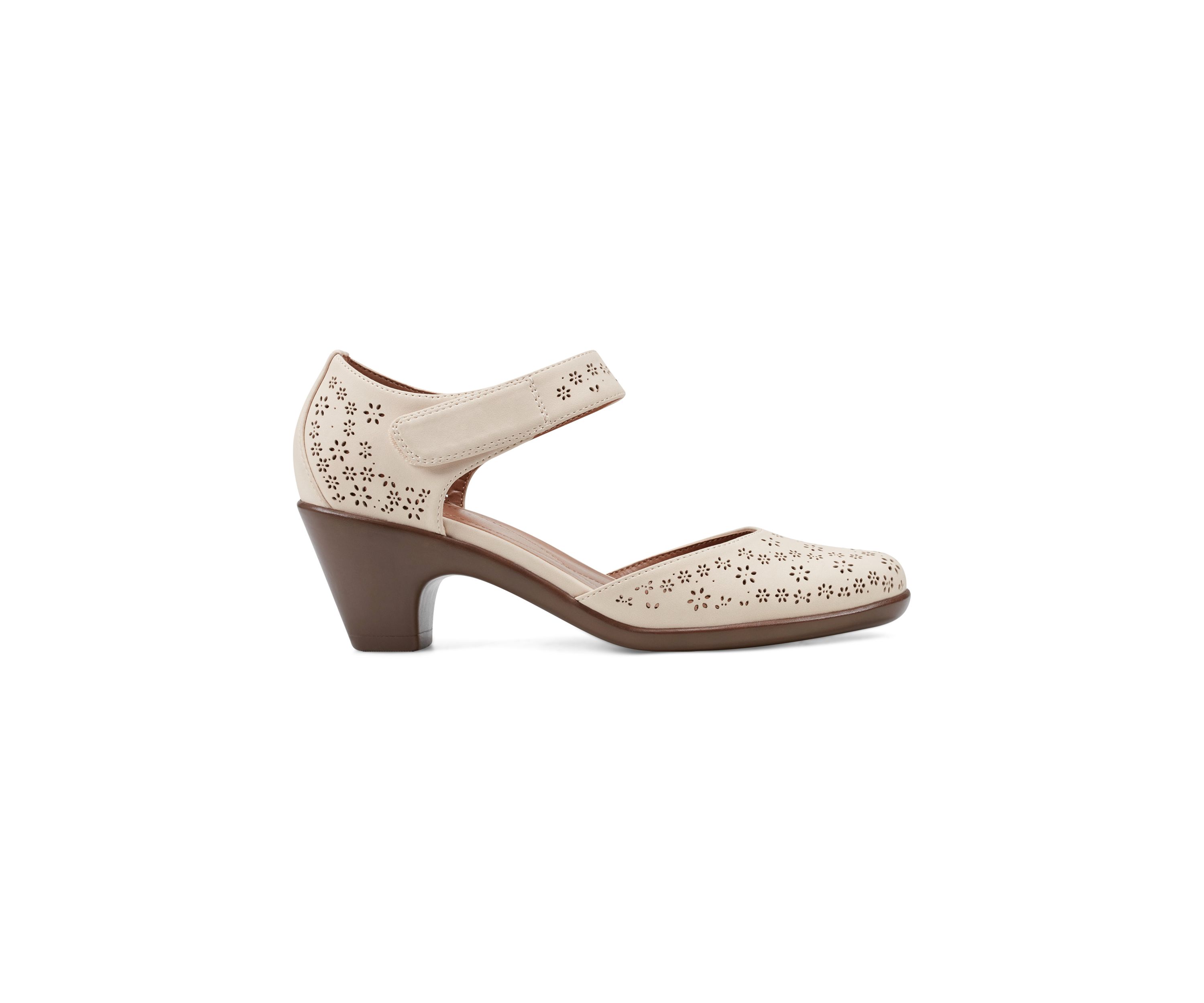 Caty Round Toe Cone Heel Pumps